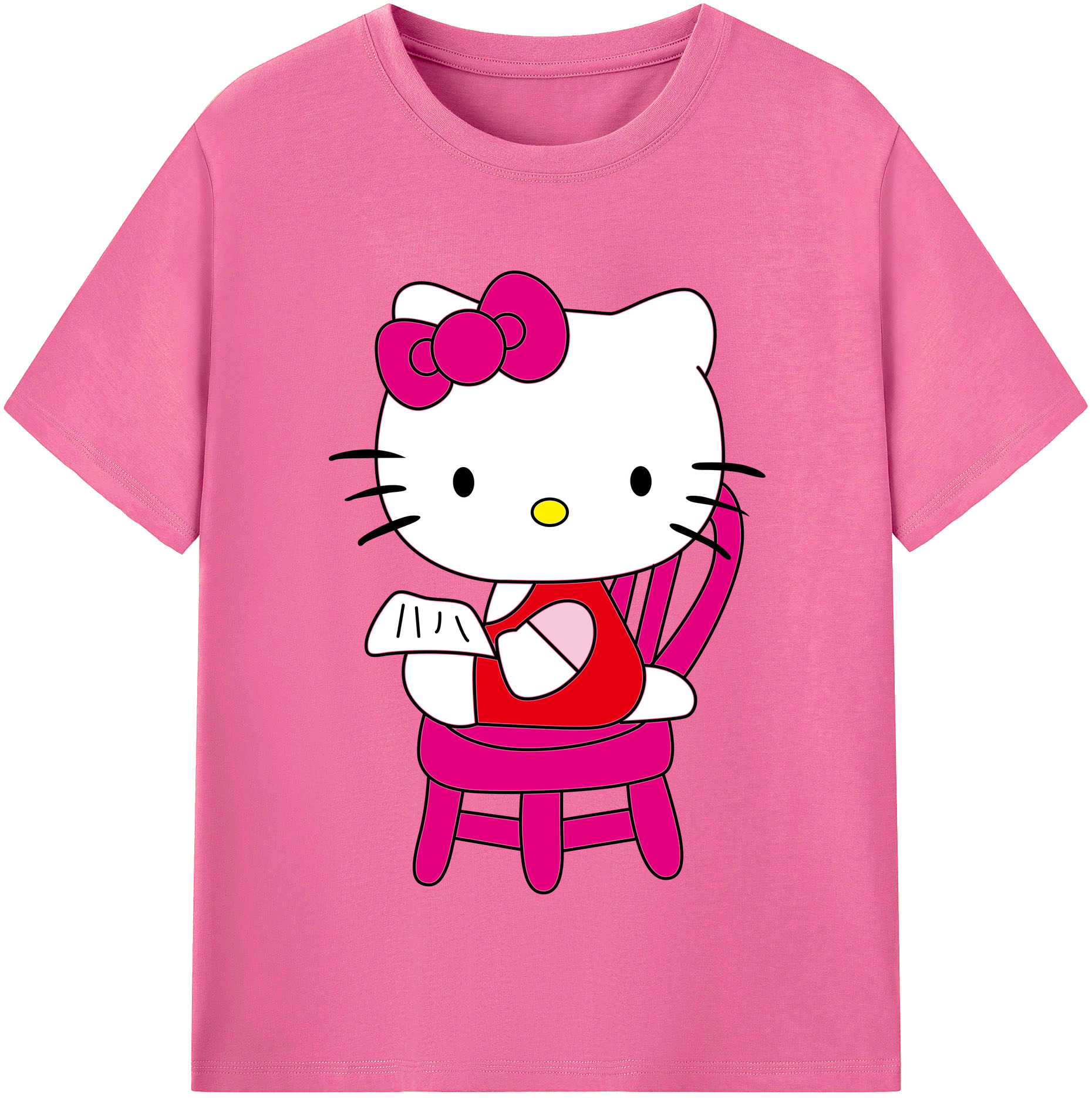 （画像用） Hello Kitty ハローキティ レディースカジュアルプリントTシャツ（綿100％）